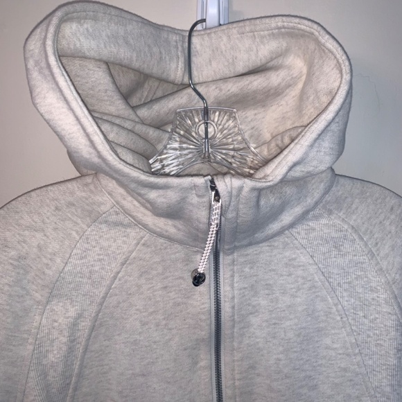 Lululemon Scuba Oversized 1/2 Zip Hoodie Heathered Core Ultra Light Grey - Picture 9 of 14
